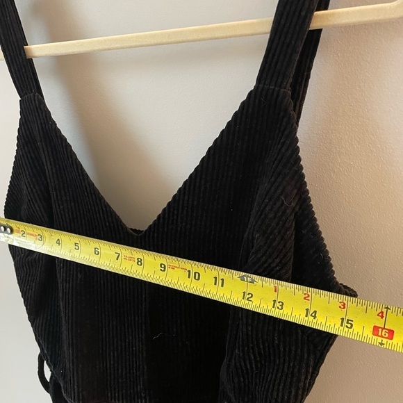 Lost and Wander, medium, women’s black wide-leg crop corduroy jumper one piece - Picture 6 of 10